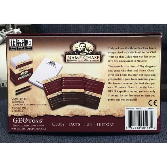 Name Chase: Historical Figures Trivia Game Homeschool Education - Complete - Picture 3 of 6